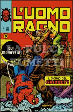 UOMO RAGNO #   168: IL GIORNO DEL GRIZZLY - NO MANIFESTO