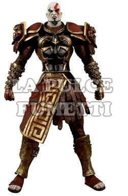 GOD OF WAR II KRATOS IN ARES ARMOR  BOCCA CHIUSA 18 CM