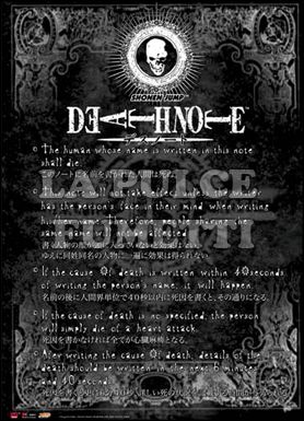 DEATH NOTE - REGOLE DEL DEATH NOTE WALL SCROLL