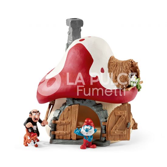 THE SMURFS HOUSE - CASA  PUFFI COD 20803 CON GARGAMELLA , GRANDE PUFFO & BIRBA