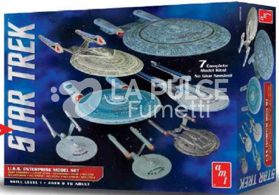 STAR TREK U.S,S. ENTERPRISE MODEL SET  - 7 MODEL KIT SCALA 1/2500