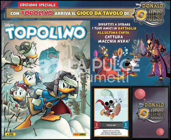 TOPOLINO LIBRETTO #  3351 - CON 2 MAZZI DI CARTE DEL DONALD QUEST BOARD GAME