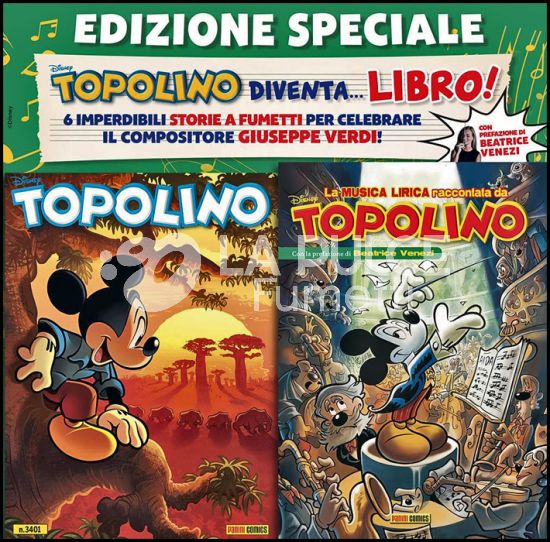 TOPOLINO LIBRETTO #  3401 + TOPOLIBRO LA MUSICA RACCONTATA DA TOPOLINO