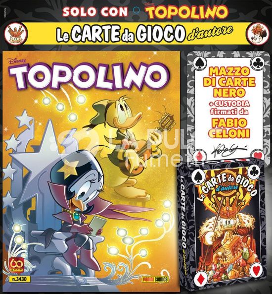 TOPOLINO LIBRETTO #  3430 + CARTE D'AUTORE DI FABIO CELONI - MAZZO NERO