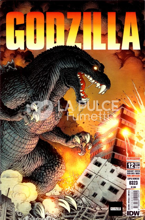 GODZILLA #    12 - VARIANT GATEFOLD COVER - TIRATURA LIMITATA E NUMERATA - 500 COPIE