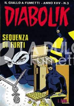 DIABOLIK ORIGINALE ANNO 25 #     3: SEQUENZA DI FURTI