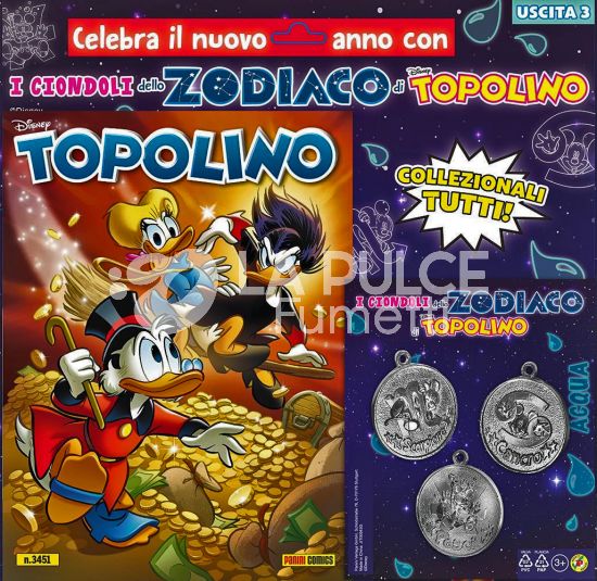 TOPOLINO LIBRETTO #  3451 + 3 CIONDOLI ZODIACO ACQUA - USCITA 3 DI 4