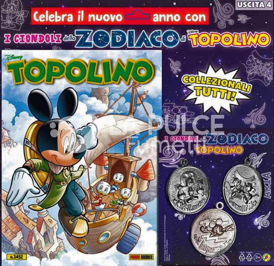 TOPOLINO LIBRETTO #  3452 + 3 CIONDOLI ZODIACO ARIA - USCITA 4 DI 4