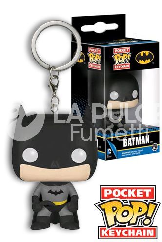 BATMAN: BATMAN COSTUME GRIGIO E NERO - POP FUNKO POCKET KEYCHAN 4 CM