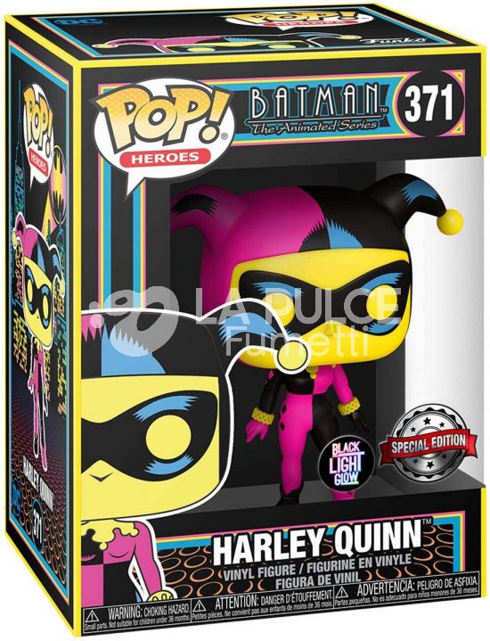 BATMAN ANIMATED SERIES; HARLEY QUINN- VINYL FIGURE 371- POP FUNKO HEROES SPECIAL EDITION  GLOW IN THE DARK