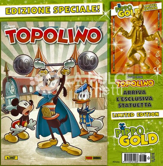 TOPOLINO LIBRETTO #  3467 + STATUETTA PIPPO GOLD