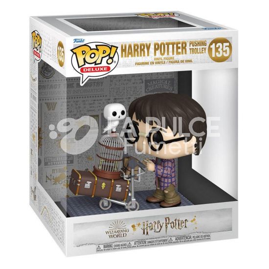 HARRY POTTER DELUXE: HARRY POTTER PUSHING TROLLEY - VINYL FIGURE #   135 - POP FUNKO DELUXE