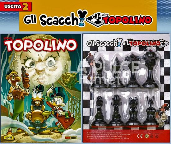 TOPOLINO LIBRETTO #  3488 + GLI SCACCHI DI TOPOLINO USCITA 2 - 8 PEDINE NERE