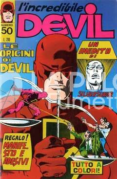 L'INCREDIBILE DEVIL #    50: LE ORIGINI DI DEVIL + ADESIVI + MANIFESTO