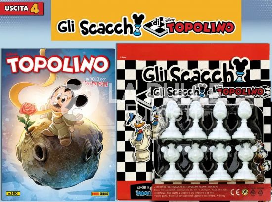 TOPOLINO LIBRETTO #  3490 + GLI SCACCHI DI TOPOLINO USCITA 4 - 8 PEDONI BIANCHI + SCATOLA