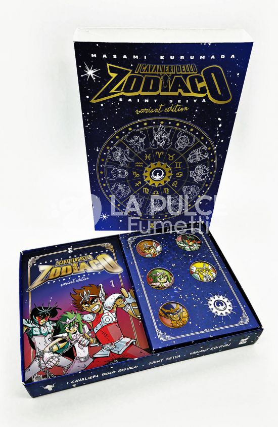 I CAVALIERI DELLO ZODIACO - SAINT SEIYA FINAL EDITION #     1 - VARIANT COVER EDITION + COFANETTO + 5 SPILLETTE BY ZEROCALCARE