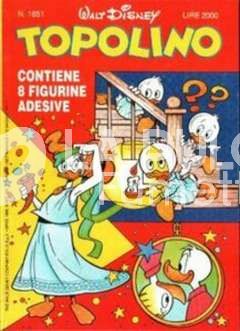 TOPOLINO LIBRETTO #  1851 + ADESIVI + ALLEGATO CON 2 FIGURINE ATTACCATE