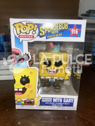 SPONGE BOB MOVIE : SPONGEBOB WITH GARY - VINYL FIGURE #    916 - POP FUNKO MOVIES