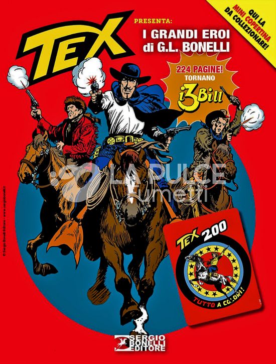 AVVENTURA MAGAZINE #    11 - TEX PRESENTA: I GRANDI EROI DI G. L. BONELLI 5 - IL RITORNO DEI 3 BILL! - MINI COPERTINE COVER B (TEX 200)