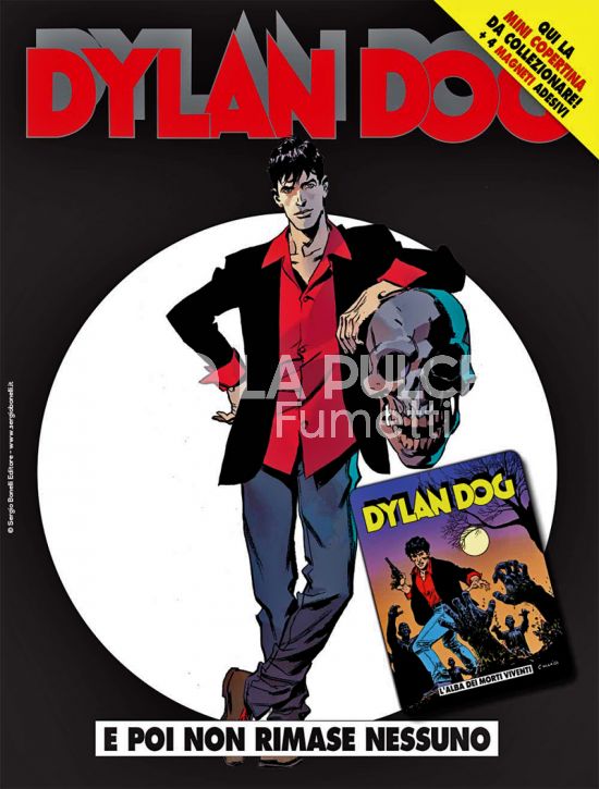 DYLAN DOG ORIGINALE #   440: E POI NON RIMASE NESSUNO - MINI COPERTINE COVER A (DYLAN DOG 1: L'ALBA DEI MORTI VIVENTI) + 4 MAGNETI ADESIVI