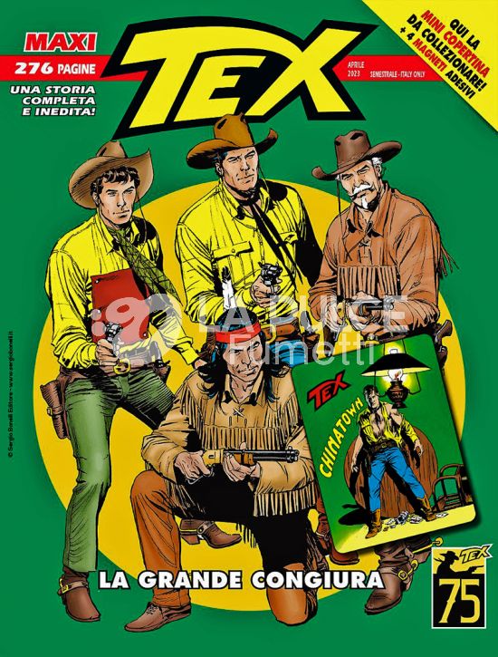TEX MAXI #    32: LA GRANDE CONGIURA - MINI COPERTINE COVER A (TEX 110: CHINATOWN) + 4 MAGNETI ADESIVI