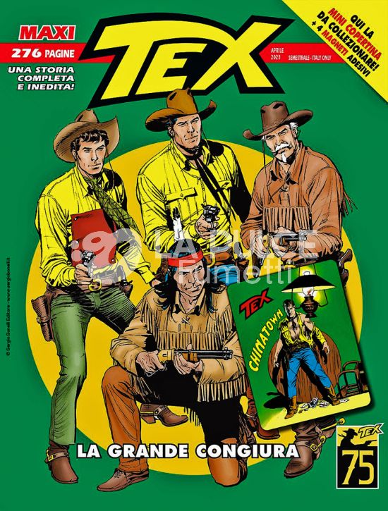 TEX MAXI #    32: LA GRANDE CONGIURA - NO MINI COPERTINE COVER A (TEX 110: CHINATOWN) + 4 MAGNETI ADESIVI