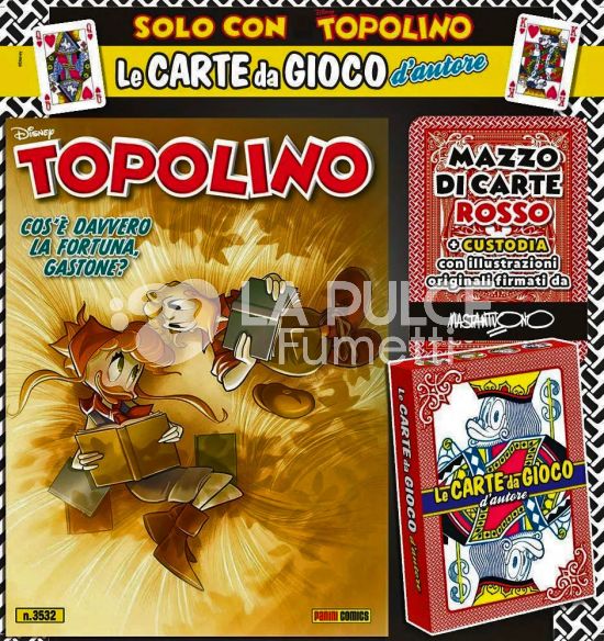 TOPOLINO LIBRETTO #  3532 + MAZZO DI CARTE DA GIOCO D'AUTORE - CORRADO MASTANTUONO ROSSO