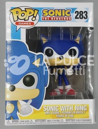 SONIC THE HEDGEHOG: SONIC WITH RING  - VINYL FIGURE #  283 - POP FUNKO