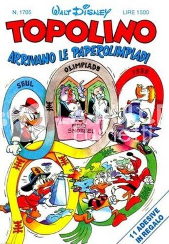 TOPOLINO LIBRETTO #  1705 - NO 8 ADESIVI IN REGALO  NO ADESIVI