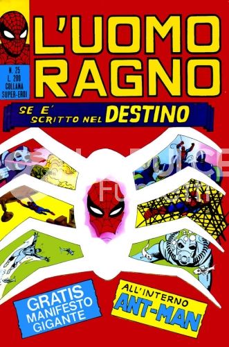 UOMO RAGNO #    25: SE E'  SCRITTO NEL DESTINO - NO MANIFESTO DI BUSTA 1a APPARIZIONE GWEN STACY