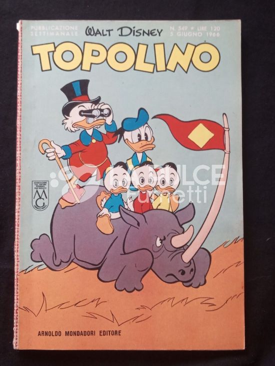 TOPOLINO LIBRETTO #   549 + BOLLINO + CARTOLINA