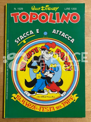 TOPOLINO LIBRETTO #  1529 NO ADESIVO IN COPERTINA