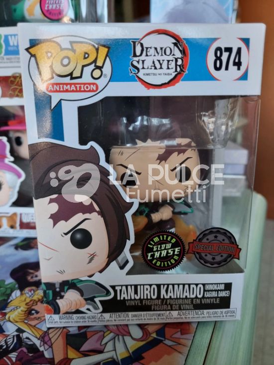 DEMON SLAYER: TANJIRO KAMADO HINOKAMI KAGURA DANCE#   874 - POP FUNKO ANIMATION GLOW CHASE LIMITED EDITION