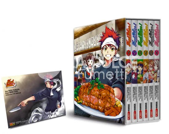 FOOD WARS - COFANETTO #     1 - VOLUMI 1-2-3-4-5-6 + CARTOLINA 1A TIRATURA