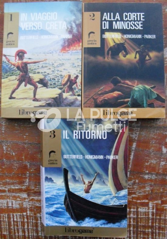 GRECIA ANTICA SAGA 1/3 COMPLETA LIBRO GAME (N 1 3A RISTAMPA, N 2 1A RISTAMPA, N 3 ORIGINALE)