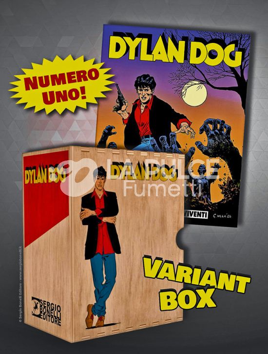 DYLAN DOG ORIGINALE #     1: L'ALBA DEI MORTI VIVENTI - VARIANT LOGO GIALLO + BOX IN LEGNO