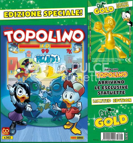TOPOLINO LIBRETTO #  3413 - LIMITED EDITION + STATUETTA QUA GOLD