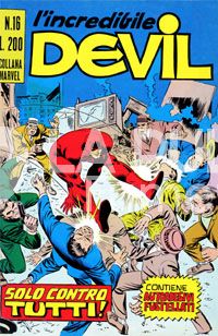 L'INCREDIBILE DEVIL #    16: SOLO CONTRO TUTTI + ADESIVI