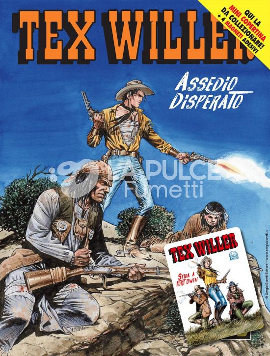 TEX WILLER # 55: ASSEDIO DISPERATO - NO MINI COPERTINE COVER B (TEX 700) + 4 MAGNETI ADESIVI