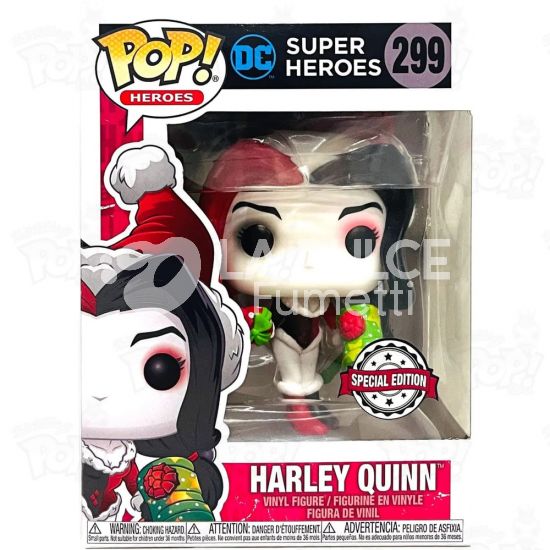 DC SUPER HEROES: HARLEY QUINN - VINYL FIGURE #   299 - POP! FUNKO HEROES - SPECIAL EDITION EMP PRE-RELEASE