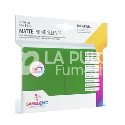 CARD SLEEVES : BUSTINE PROTETTIVE 100 SLEEVES STANDARD SIZE - 66 X 91 (FOR CARDS UP TO 64 X 89) MATTE PRIME SLEEVES GREEN (VERDE)