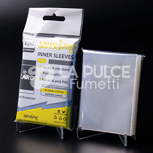 INNER CARD SLEEVES : 100 BUSTINE PROTETTIVE 62.5MM X 87MM - JAPANESE SIZE TRANSPARENT