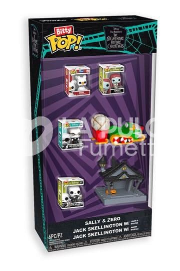 TIM BURTON'S THE NIGHTMARE BEFORE CHRISTMAS STARTER SET: ZERO #    71 + SALLY #   449 + JACK SKELLINGTON WITH SNOW MOBILE + JACK SKELLINGTON WITH JACK'S HOUSE #   104 - 6 PACK - BITTY POP