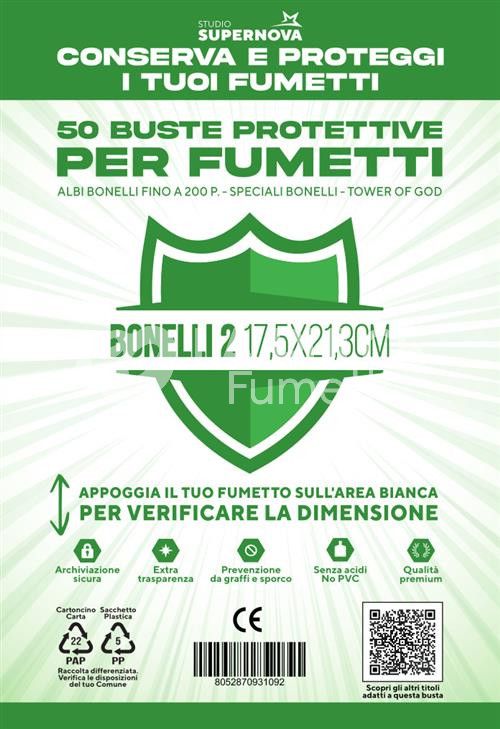 BUSTE BONELLI 2 (BONELLI SPECIALE WR) 50 PEZZI - 175X213 - ( ALBI BONELLI FINO A 200 PAGINE, SPECIALI BONELLI, TOWER OF GOD )
